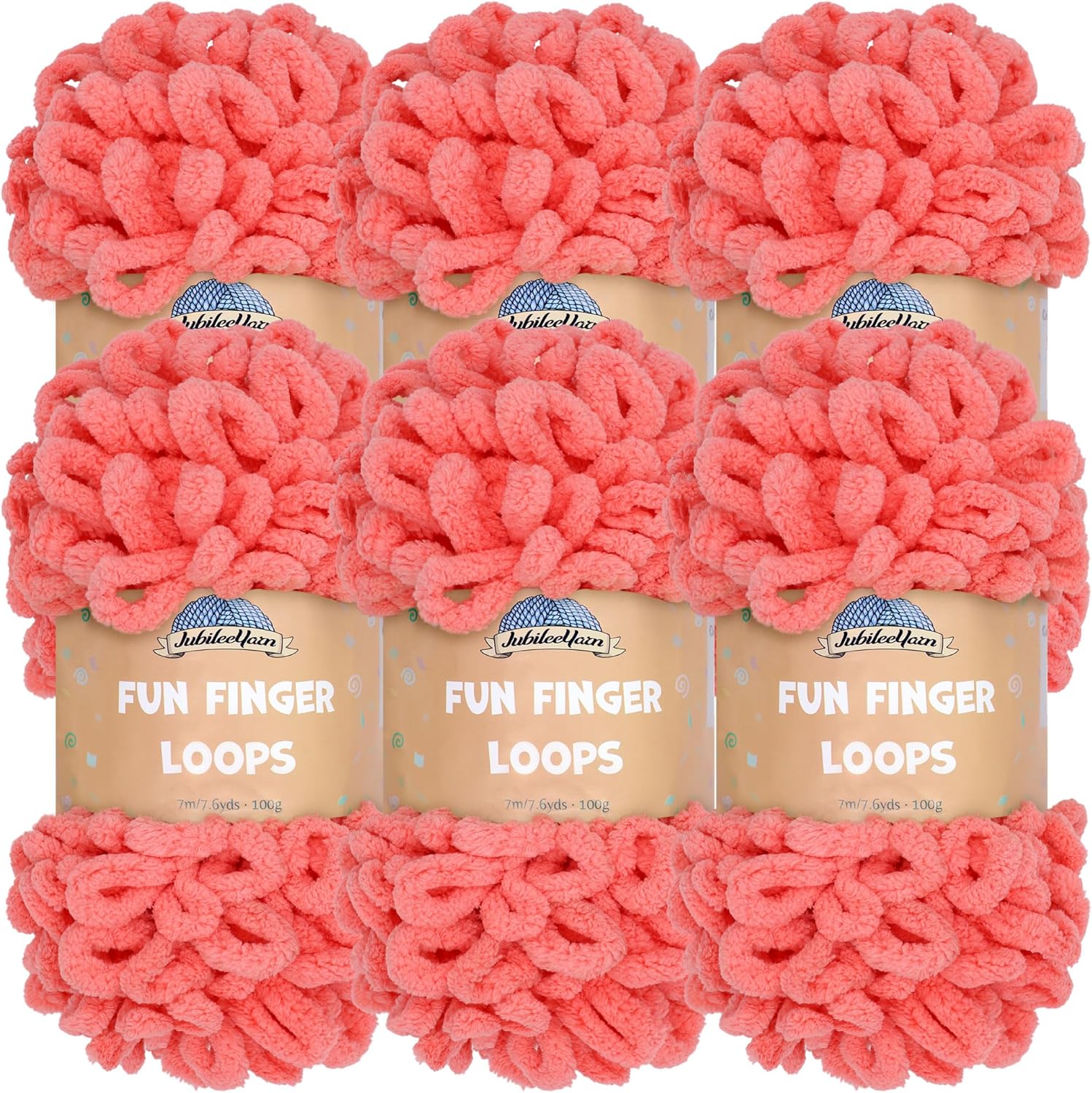 JubileeYarn Fun Finger Loops Yarn - Jumbo Polyester Sherbert