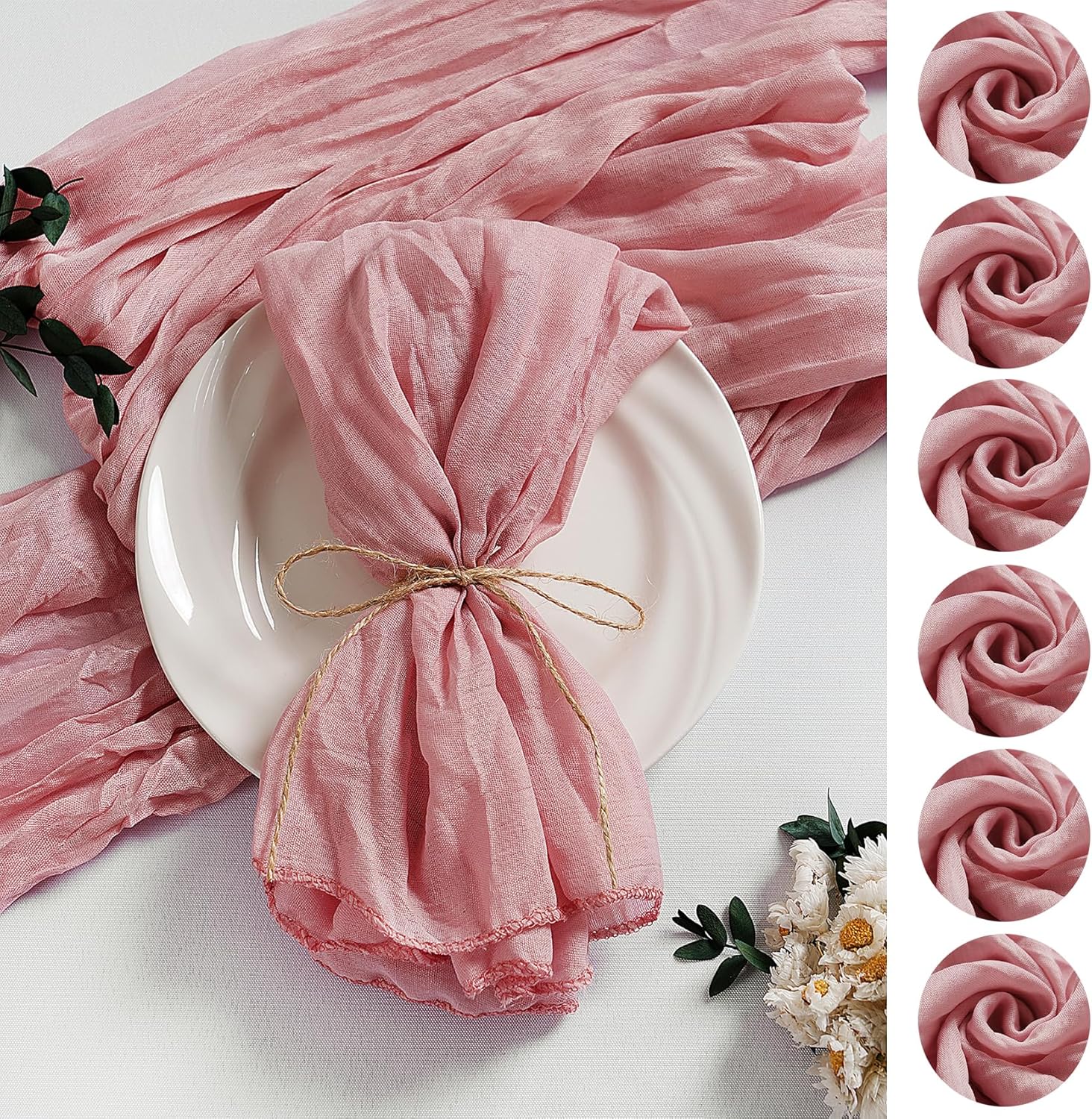 60 Pack Gauze Cheesecloth Napkins for Elegant Events and Decor