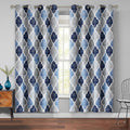100% Blackout Curtains 72 in 2 Panels - Thermal Moroccan Geo