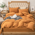 PURE ERA Jersey Knit Duvet Cover Set Queen - Super Soft Burnt Orange