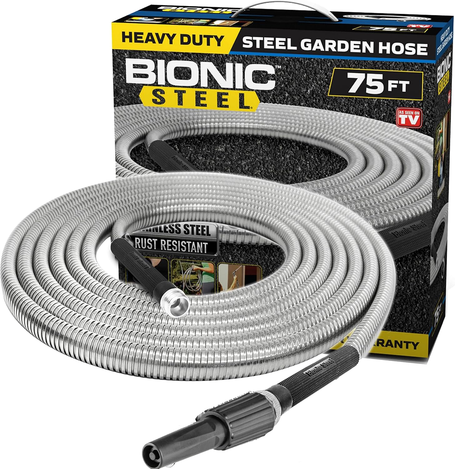 Ultra Tough 75ft Stainless Steel Hose - Lightweight & Kink-Free