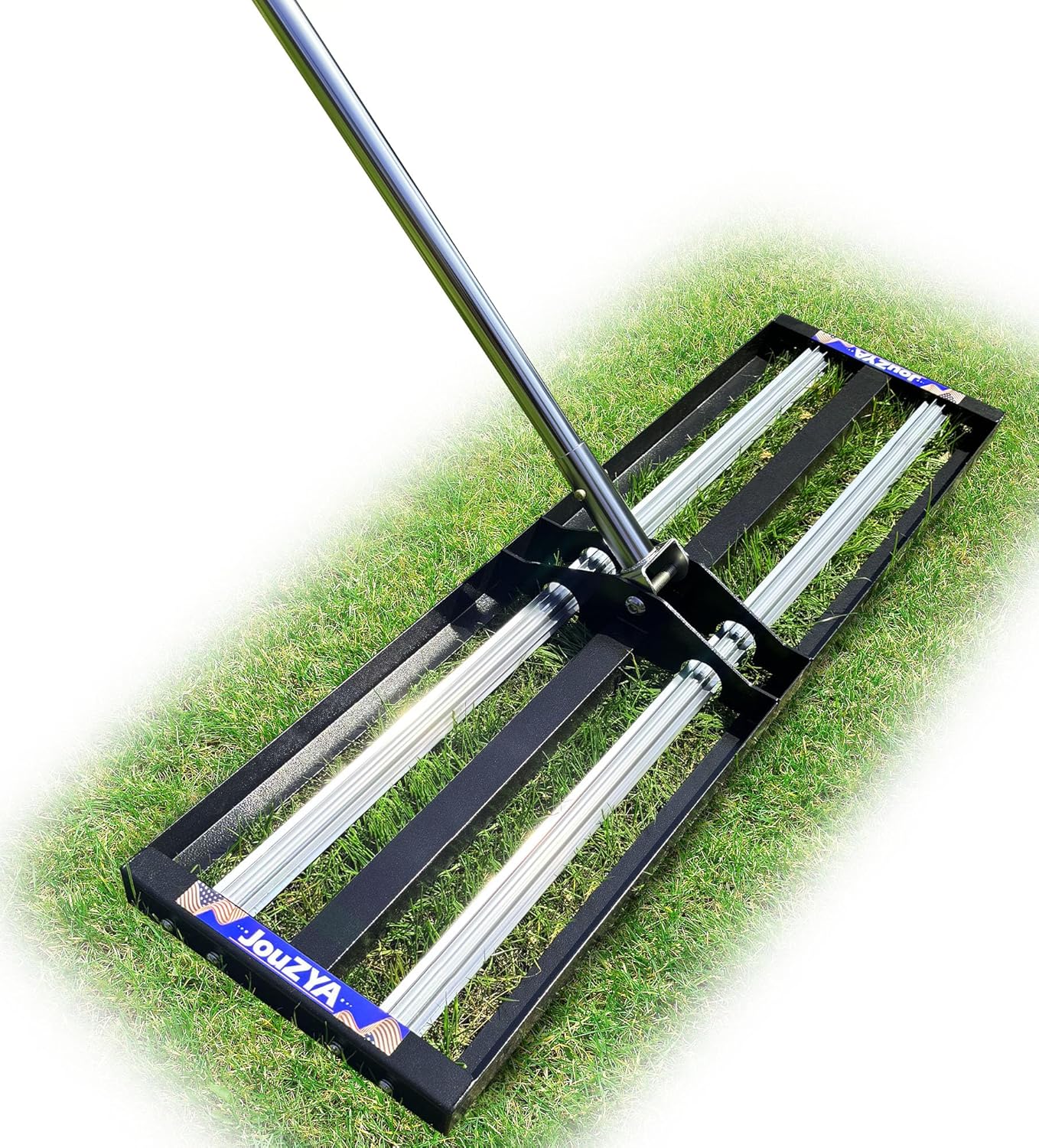 Updated Lawn Leveling Rake with Aluminum Rollers for Efficiency