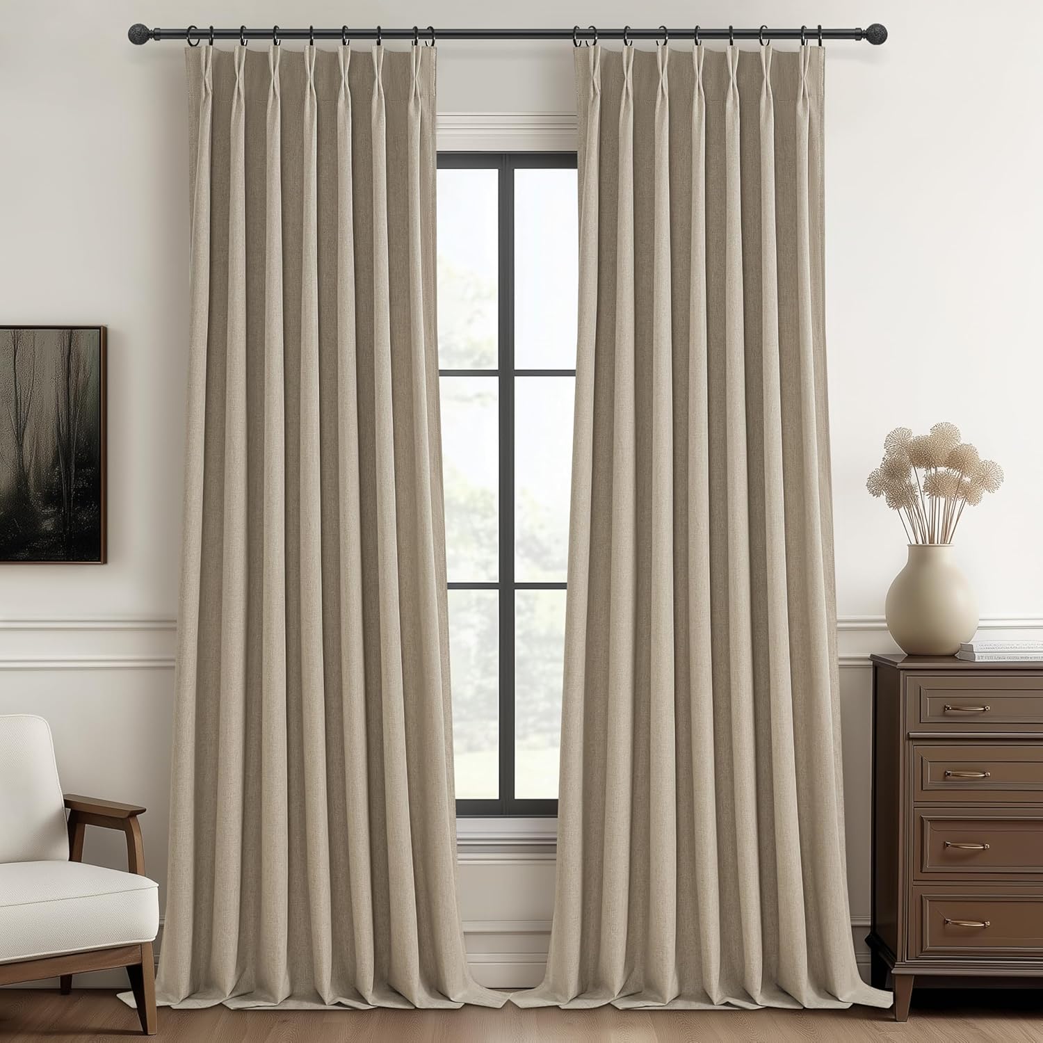 Extra Long Custom 102 Inch Blackout Curtains for Bedroom