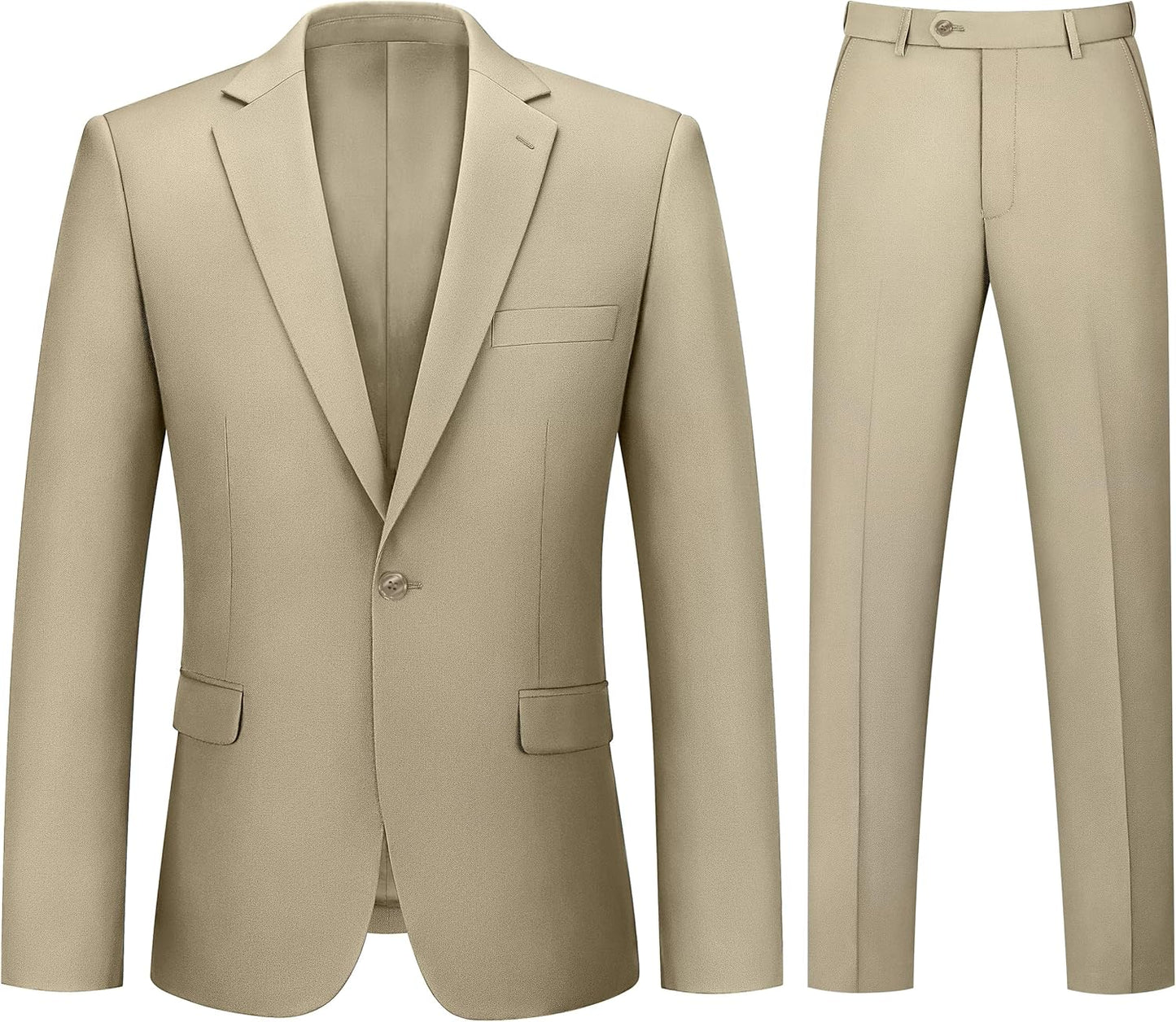 Mens Suit 2 Piece Slim Fit Tuxedo Set for Business and Weddings