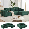 108 Modular Sectional Sofa Corduroy Green - Comfortable Deep Seat