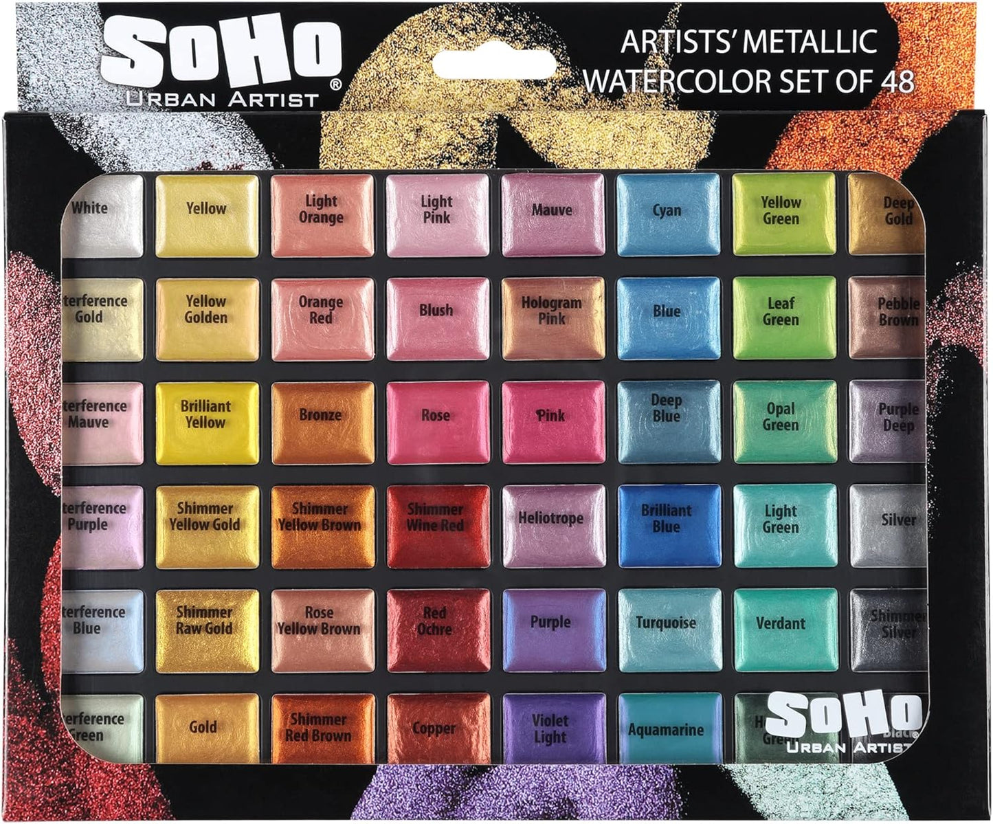 Soho Urban Artist Metallic Watercolors Set for Vibrant Art