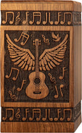 INTAJ Small Wooden Urn for Human Ashes 20cu in - Handcrafted Rosewood