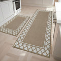 Cosy Homeer Kitchen Rugs Set of 2 Runner Mats - Absorbent, Non-Slip