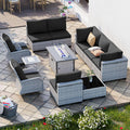 11-Piece Patio Furniture Set with 55,000 BTU Fire Pit - Comfortable