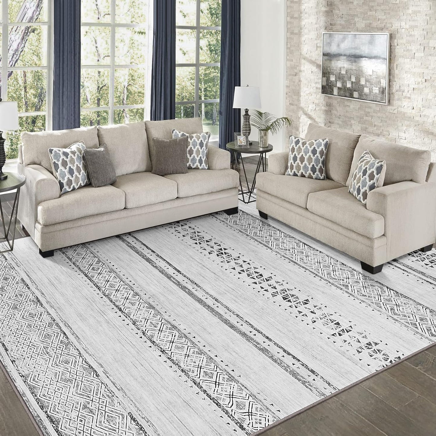 8x10 Area Rugs for Living Room Bedroom - Soft Non-Slip Carpet