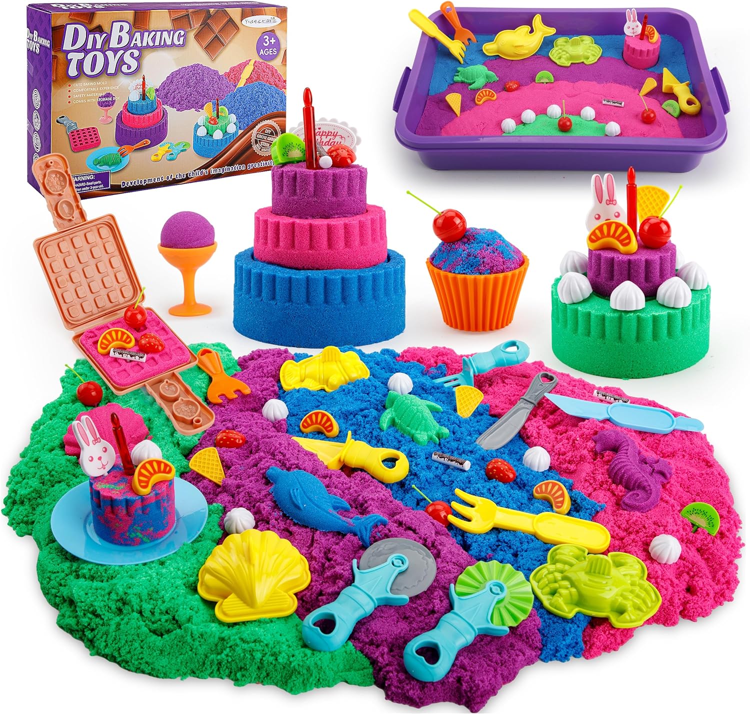 YIDESTARS Sensory Play Kit: Colorful Sand Art & Ice Cream Fun