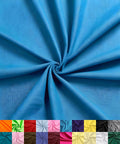 Turquoise Poly Cotton Fabric Broadcloth by the Yard - 60in Wide