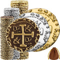 Large Pirate Coins - 102 Bronze Silver Gold Doubloons - Authentic