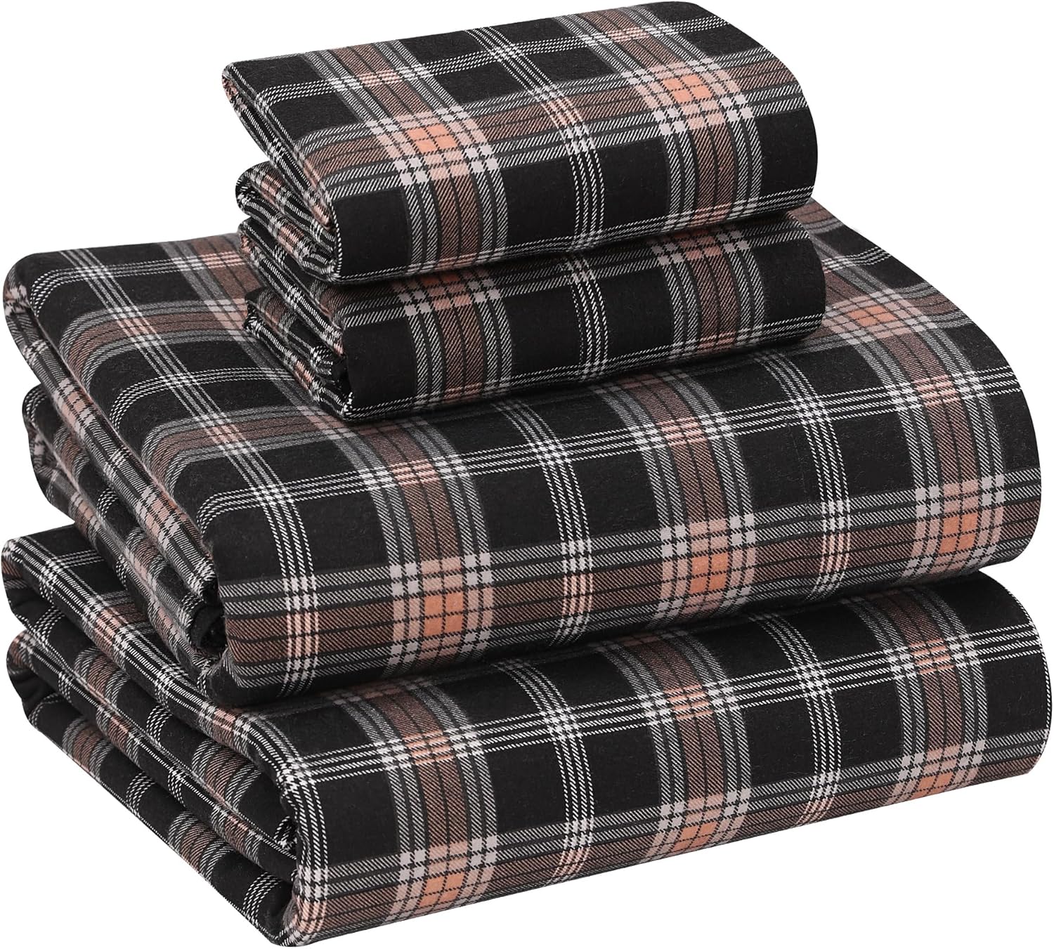 RUVANTI Flannel Sheets King Size Set - Cozy 100% Cotton Comfort