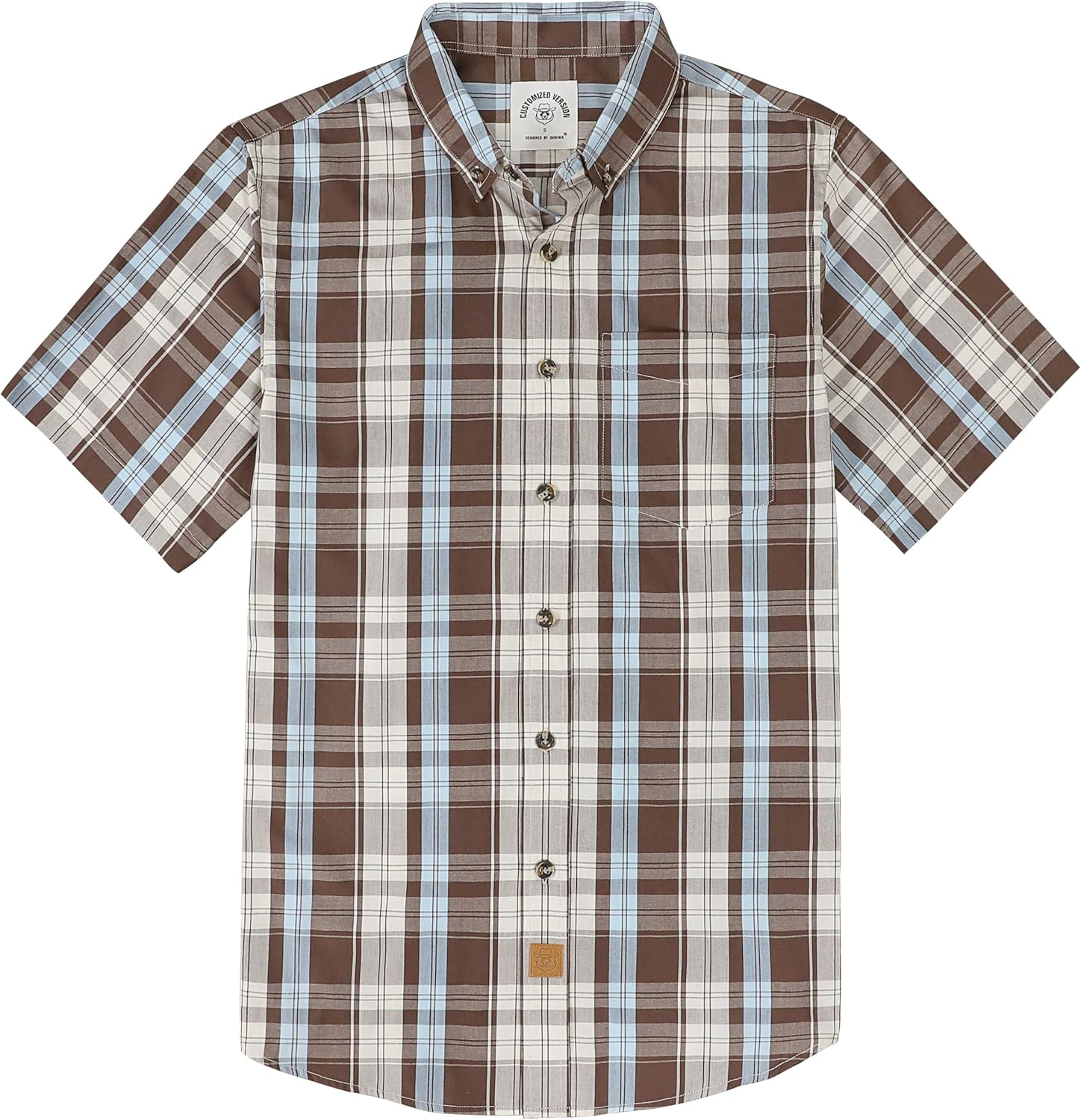Dubinik Mens Short Sleeve Button Down Shirt for Summer Style