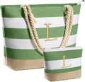 YOOLIFE Beach Bags for Women - Personalized Canvas Beach Tote Travel