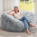 Giant Grey Bean Bag Chair 4FT - Memory Foam Comfort for Adults