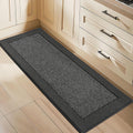 Kitchen Runner Rug 24x60 - Absorbent Non-Slip Charcoal Runner