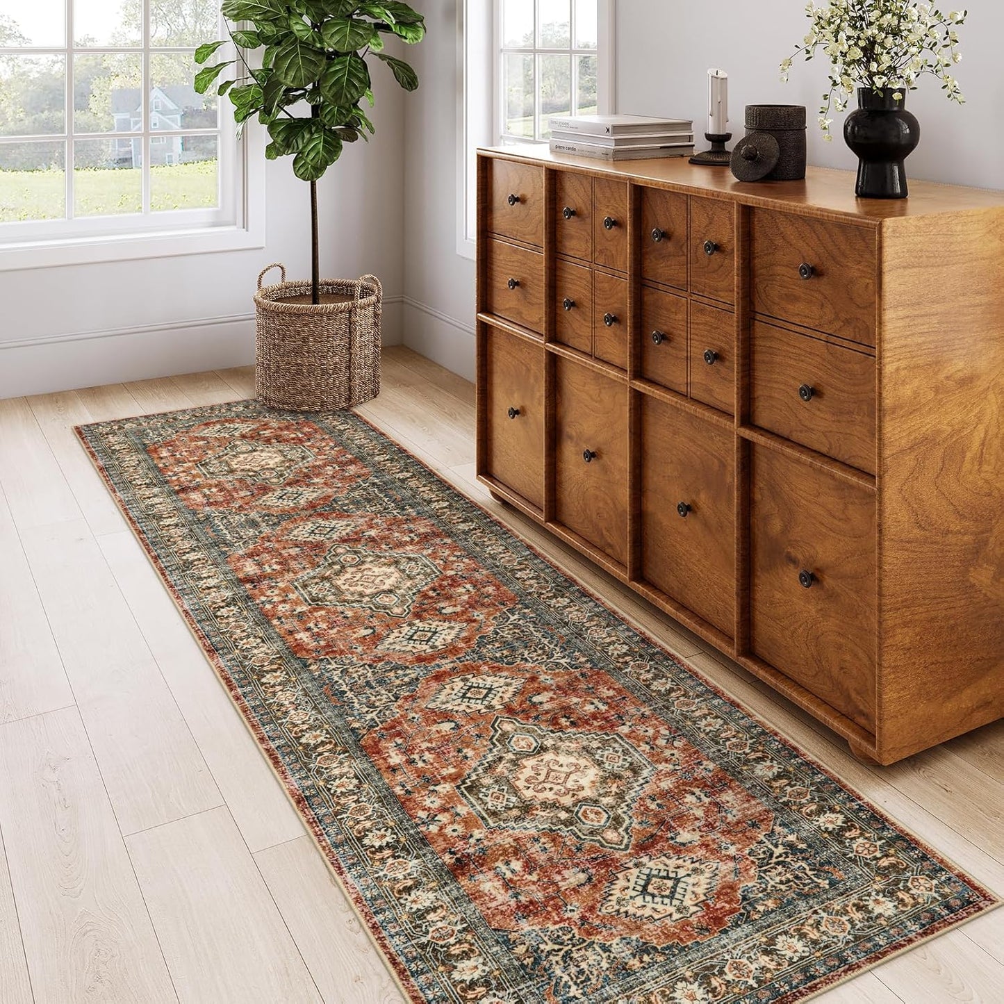 Lahome Oriental Hallway Runner Rug Non Slip for High Traffic Areas