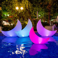 TIALLY Floating Pool Lights Solar Powered - 4 PCS Crescent Moon Lights