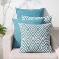 HPUK Geometric Throw Pillow Covers Set of 4 20x20 in - Aqua Blue