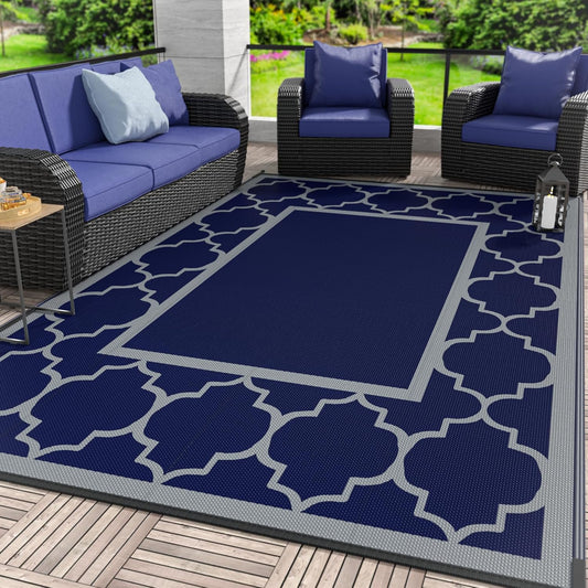 GENIMO Outdoor Rug 8ft x 10ft Waterproof Reversible Mat for Patio