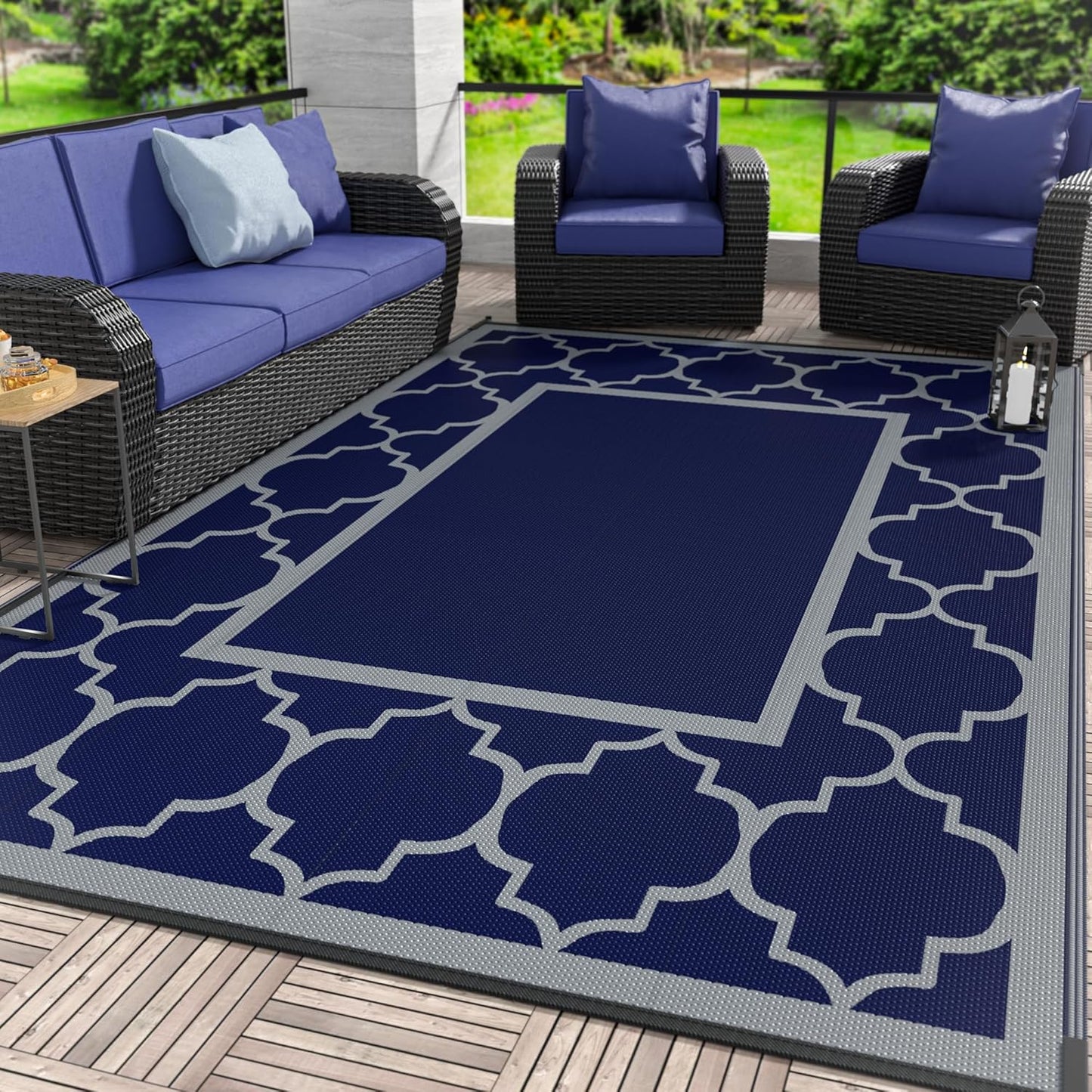 GENIMO Outdoor Rug 5ft x 8ft Waterproof Reversible Mat for Patio