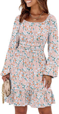 ANRABESS Womens Lantern Sleeve Square Neck A-Line Dress (Style BWJT)