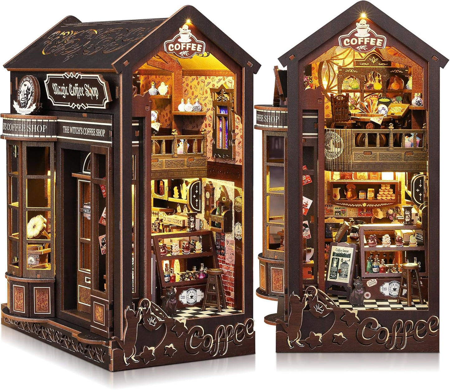 DIY Miniature House Kit - SUNNINO Book Nook with LED Lights