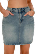 GUANYY Womens Mini Denim Skirt - Stretchy High Waisted Slim Fit you