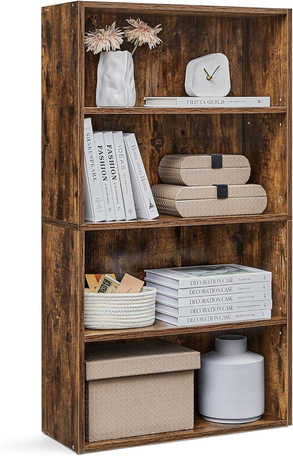 VASAGLE CUSTOS 4-Tier Bookcase - Stylish Open Storage Shelf