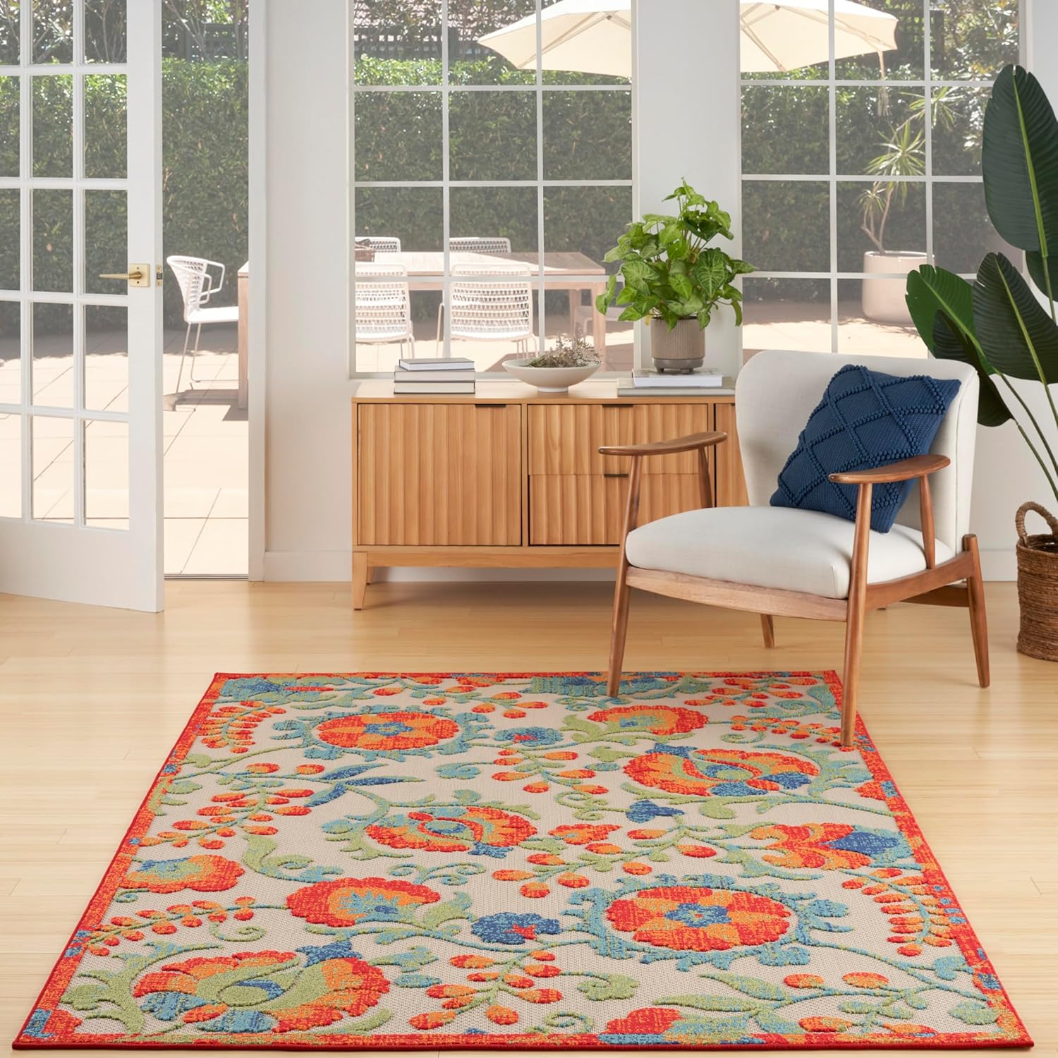 Nourison Home Aloha 4ft x 6ft Red Multicolor Area Rug Review