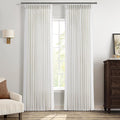 Beige White Linen Curtains 84 in Length 2 Panels - Textured Pinch