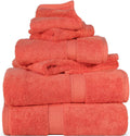 Superior Egyptian Cotton Pile 6 Piece Towel Set Coral - Ultra Soft
