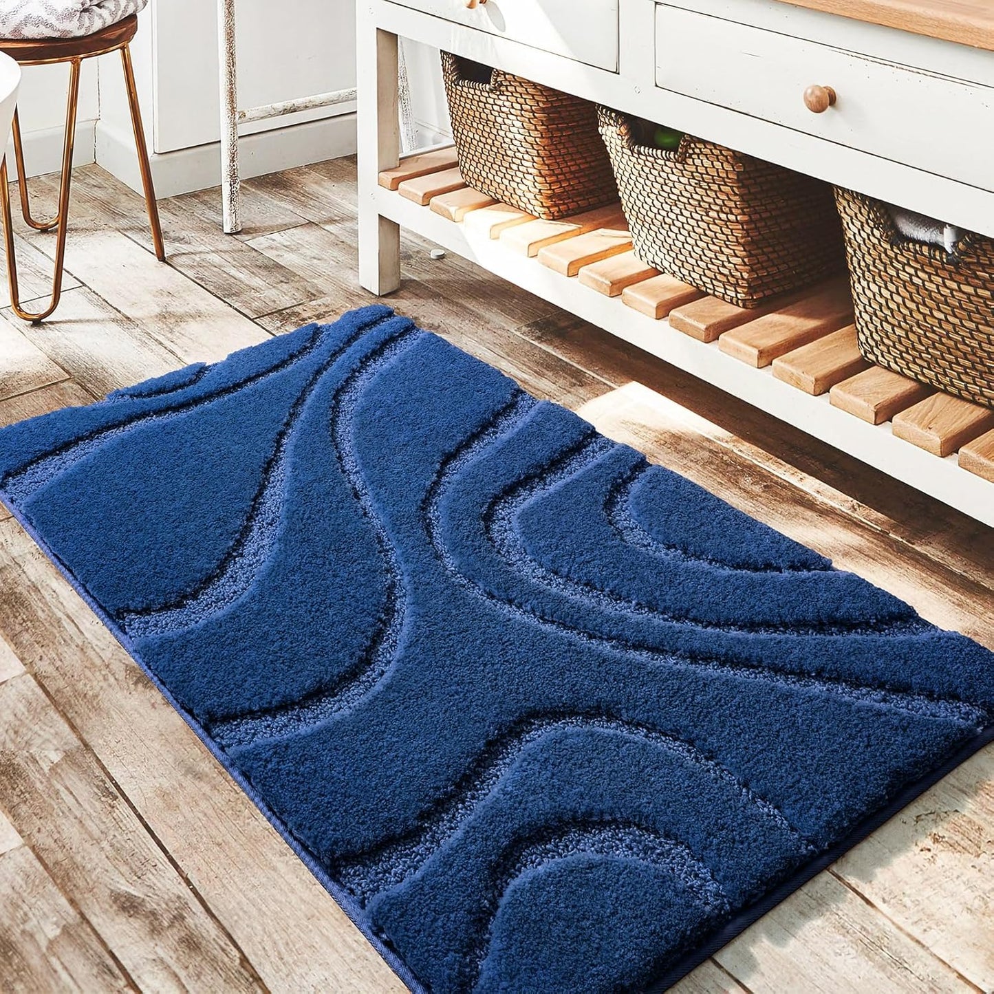 Soft Plush Shaggy Microfiber Bath Rug Non Slip for Bathroom