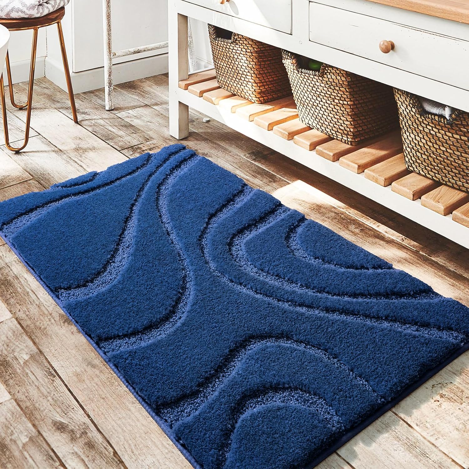 Soft Plush Shaggy Microfiber Bath Rug Non Slip for Bathroom