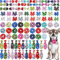 Christmas Dog Bow Ties 100pcs Bulk Adjustable Neckties for Small Dogs