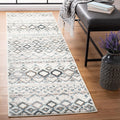 Amsterdam Runner Rug 2ft 3in x 16ft Ivory & Grey - Moroccan Boho