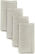 Natural Linen Napkins Set of 4 - Classic Hemstitch 20 in Dinner