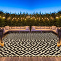 Reversible Outdoor Rug with LED Strip Lights - 8 ft x 10 ft