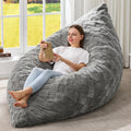 Hobestluk 3 in 1 Bean Bag Chair for Adults with Plaid Cover