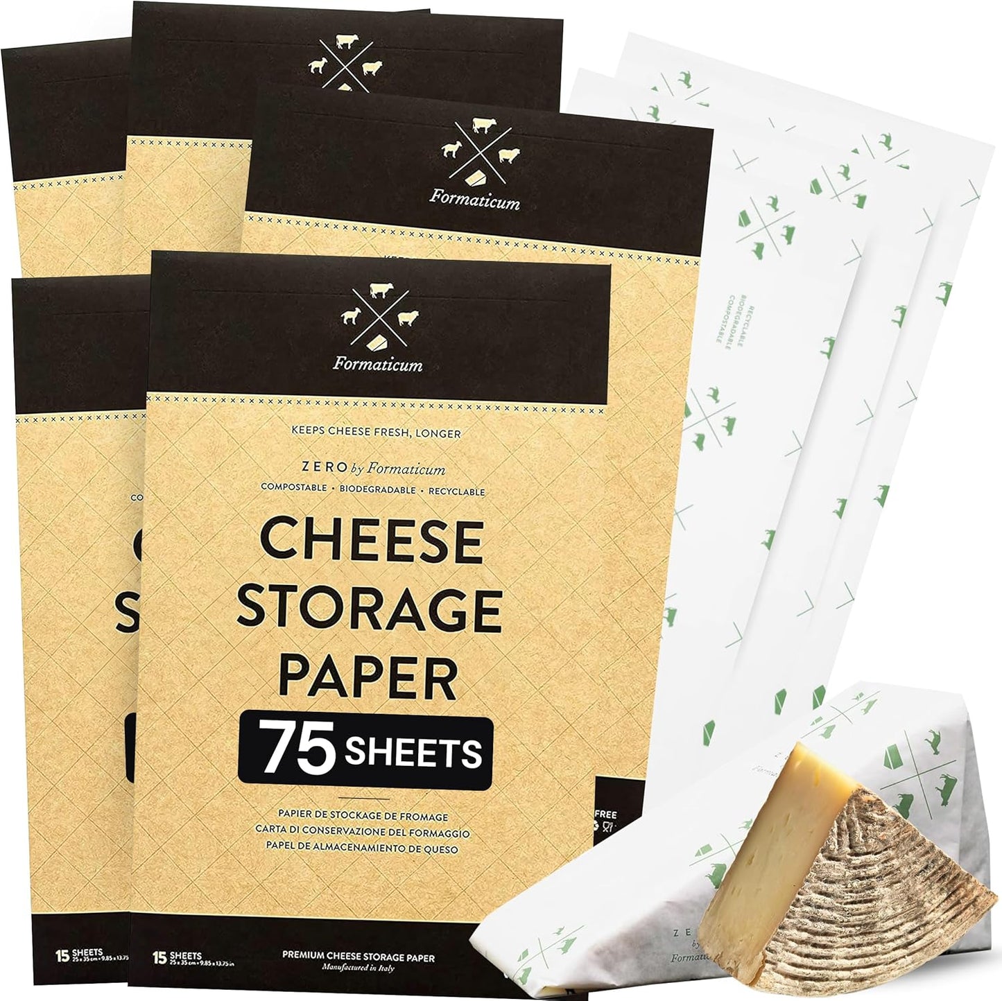 Formaticum 75-Pack Zero Cheese Storage Paper for Freshness