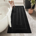 Black Bathroom Rug Runner 24x60 in - Soft Absorbent Long Bath Rug