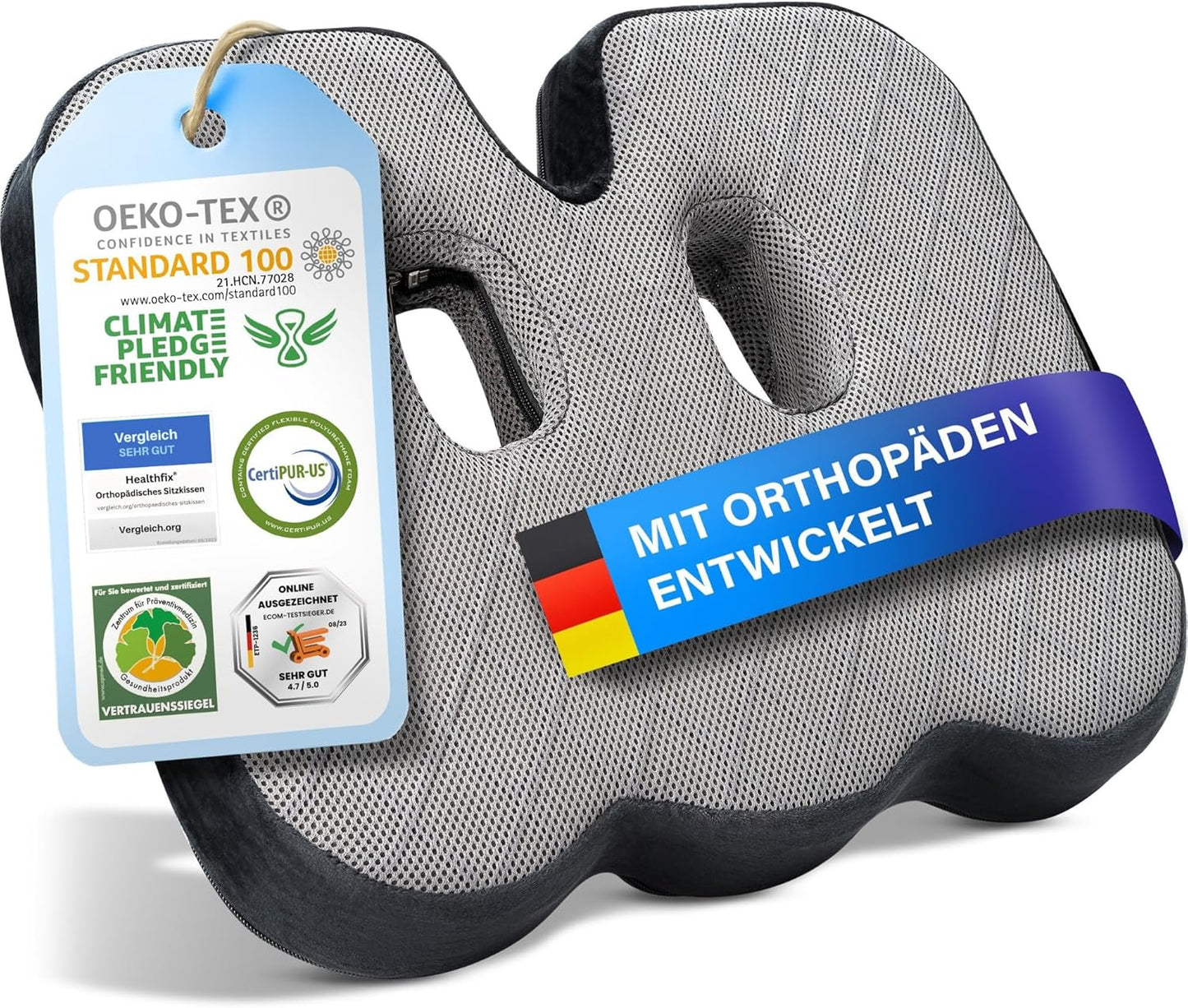 Healthfix Orthopedic Seat Cushion for Tailbone Pain Relief