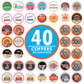 Crazy Cups Flavored Coffee Pods Variety Pack - 40 Unique Flavors