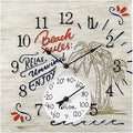 Taylor Beach Rules Poly Resin Clock and Thermometer, 14 in - Weather
