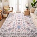 Vasofe 5x7 Rug for Bedroom - Low Pile Washable Floral Mat
