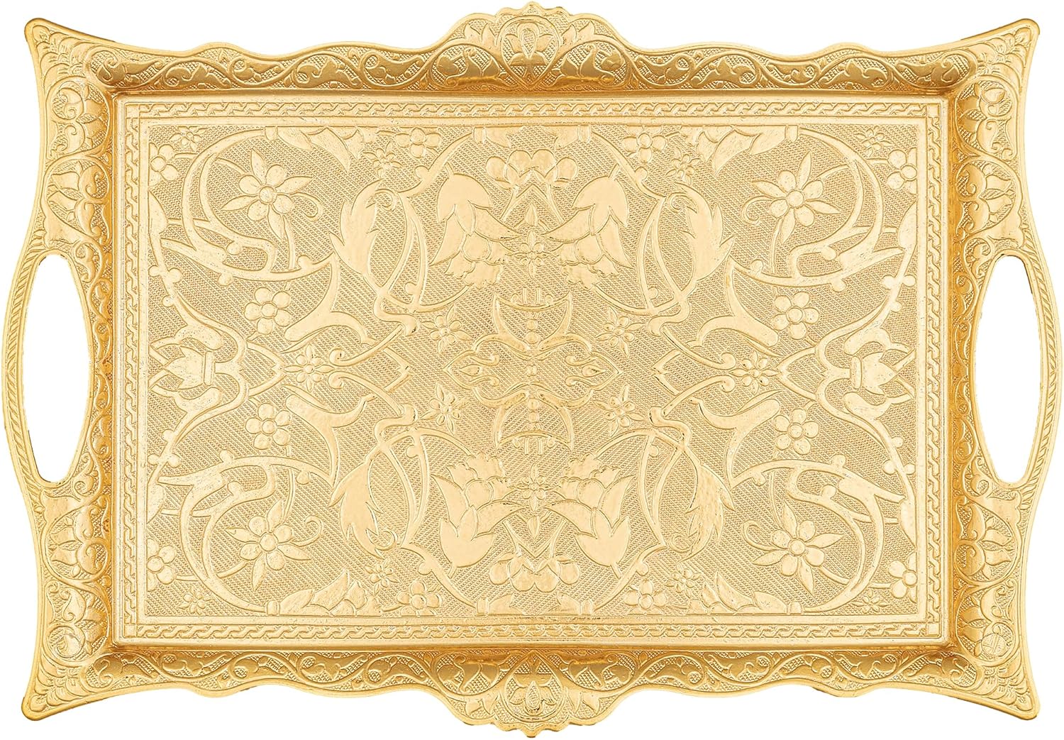 Alisveristime Ottoman Zamak Serving Tray with Traditional Motifs