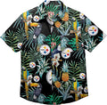 FOCO Men's NFL Team Logo Floral Aloha Tropical Button Up Shirt - Fan
