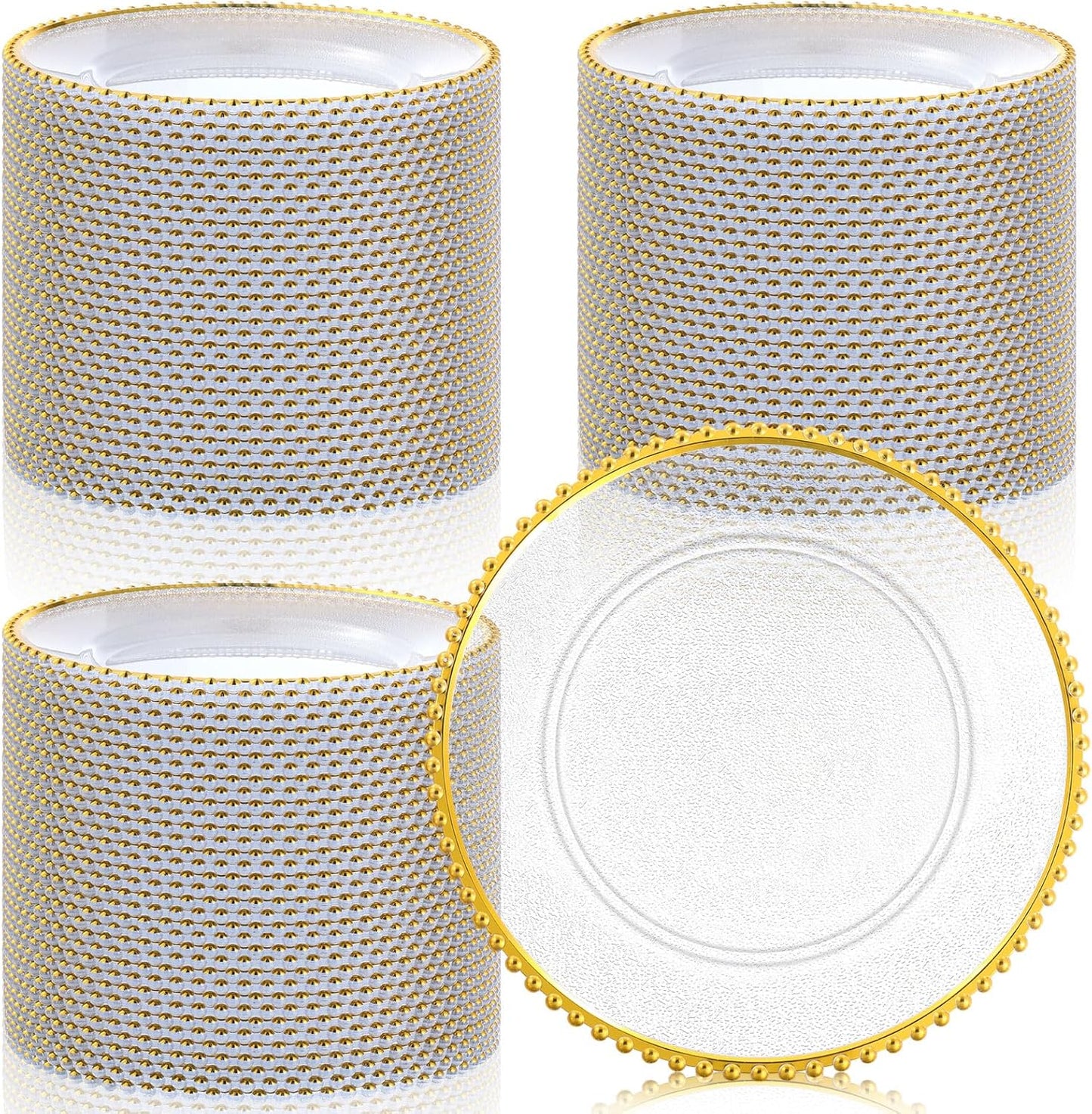 Elegant 13 Inch Clear Charger Plates for Weddings and Events